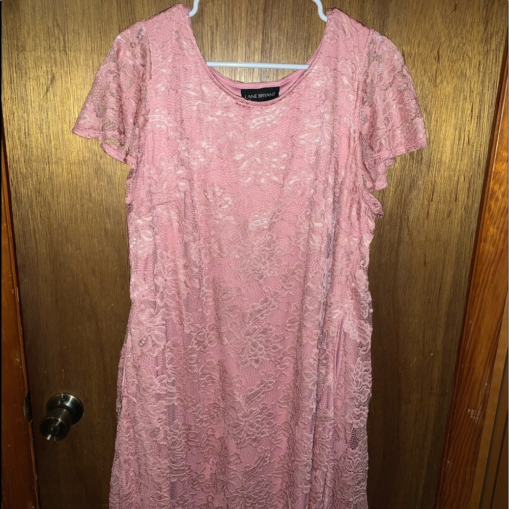 Lane Bryant pink lace dress